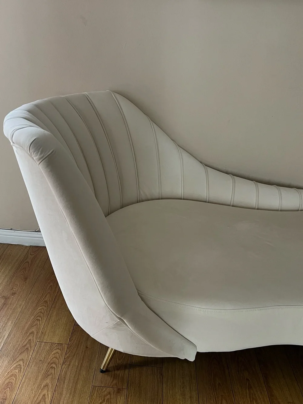 Cream Channel-Tufted Accent Chair - Neutral Upholstery